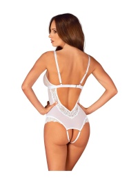 Obsessive - Heavenlly Crotchless Teddy - White - M/L photo