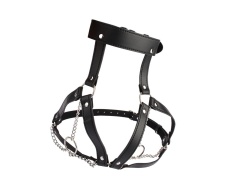Chisa - Breast Harness w O-Ring Chain - Black photo