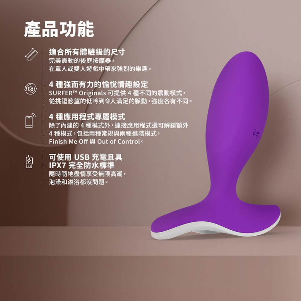 Presenting LELO Originals, a collection designed for tho... Lelo - Surfer Originals APP Prostate Massager - Purple photo-3