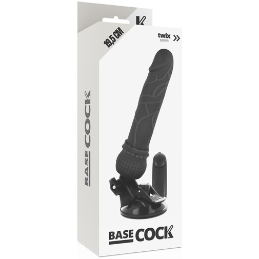 Basecock - 震动仿真假阳具 19.5cm - 黑色 照片