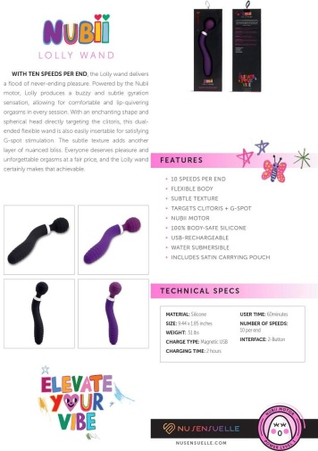 Nu Sensuelle - Nubii Lolly Wand - Black photo