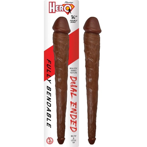 Nasstoys - Hero 14" 雙頭柔軟仿真假陽具 - 啡色 照片