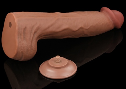 Lovetoy - 14" Sliding Skin Dildo - Brown 照片