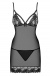 Obsessive - Wonderia Chemise & Thong - Black - S/M photo-7