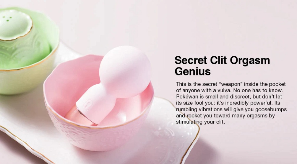 The cute, mini vibrating wand massager can be easily carried... Honey Play Box - Pokewan Mini Massager - Pink photo-5