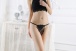 SB - Floral Thong - Black photo