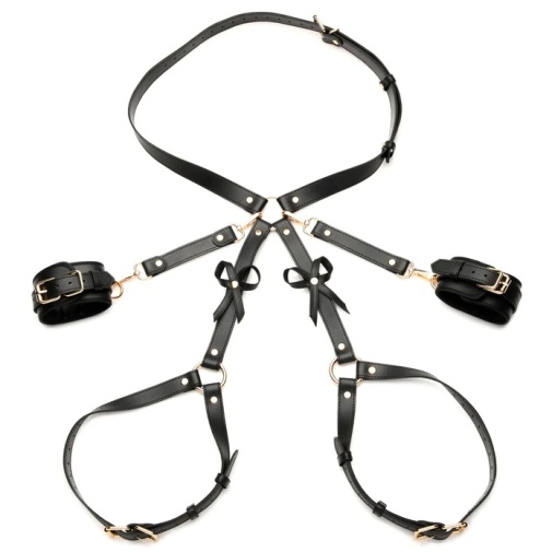 Strict - Bows Bondage Harness - Black - XL/2XL photo