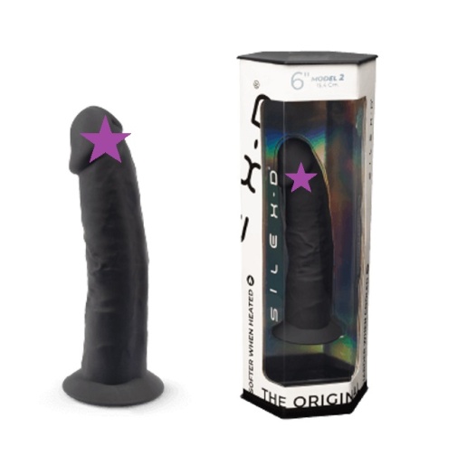 Silexpan - 6'' 矽胶假阳具 - 黑色 照片