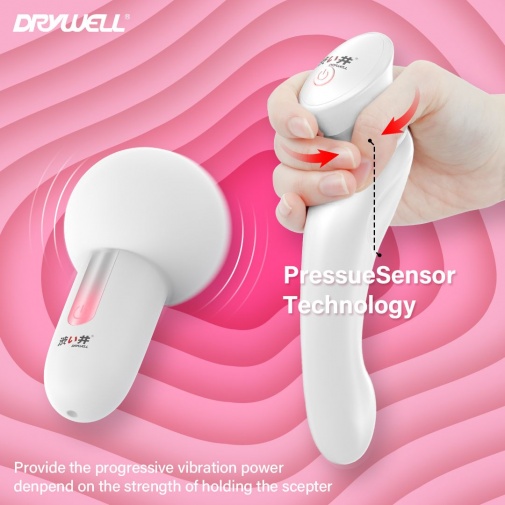 Drywell - 女王权杖 情侣震动器 - 白色 照片