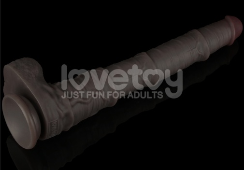 Lovetoy 16" 双层皮肤矽胶制仿真阳具 大码  - 黑色 照片