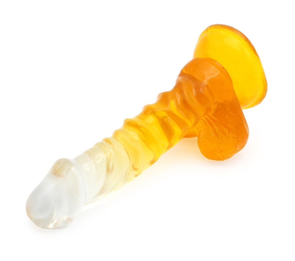 This unique transparent dildo features a stunning yellow col... Kiotos - Spiral Dildo 02 - Yellow photo-3