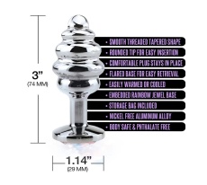 Nixie - 蜂巢状金属制后庭塞 细码 - 彩虹色 照片