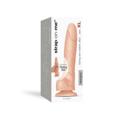 Strap-On-Me - 带包皮仿真阳具 XL - 云呢拿色 照片