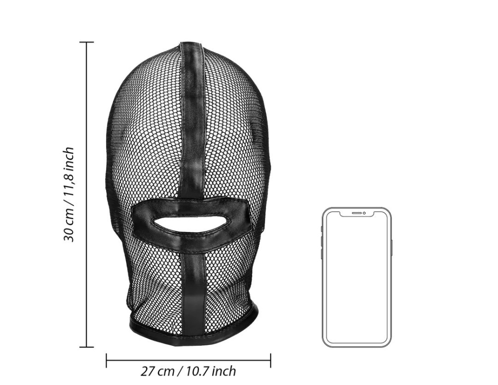 Add an element of mystery to your intimate scenes with the c... Ouch - Fishnet Face Mask - Black photo-8